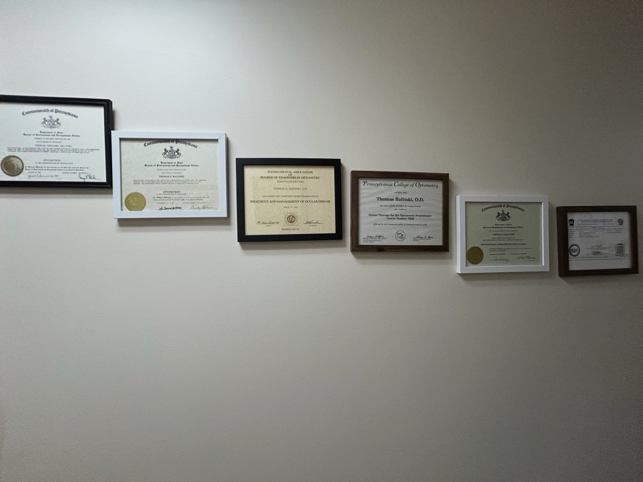 Professional credentials displayed at Balitski Vision